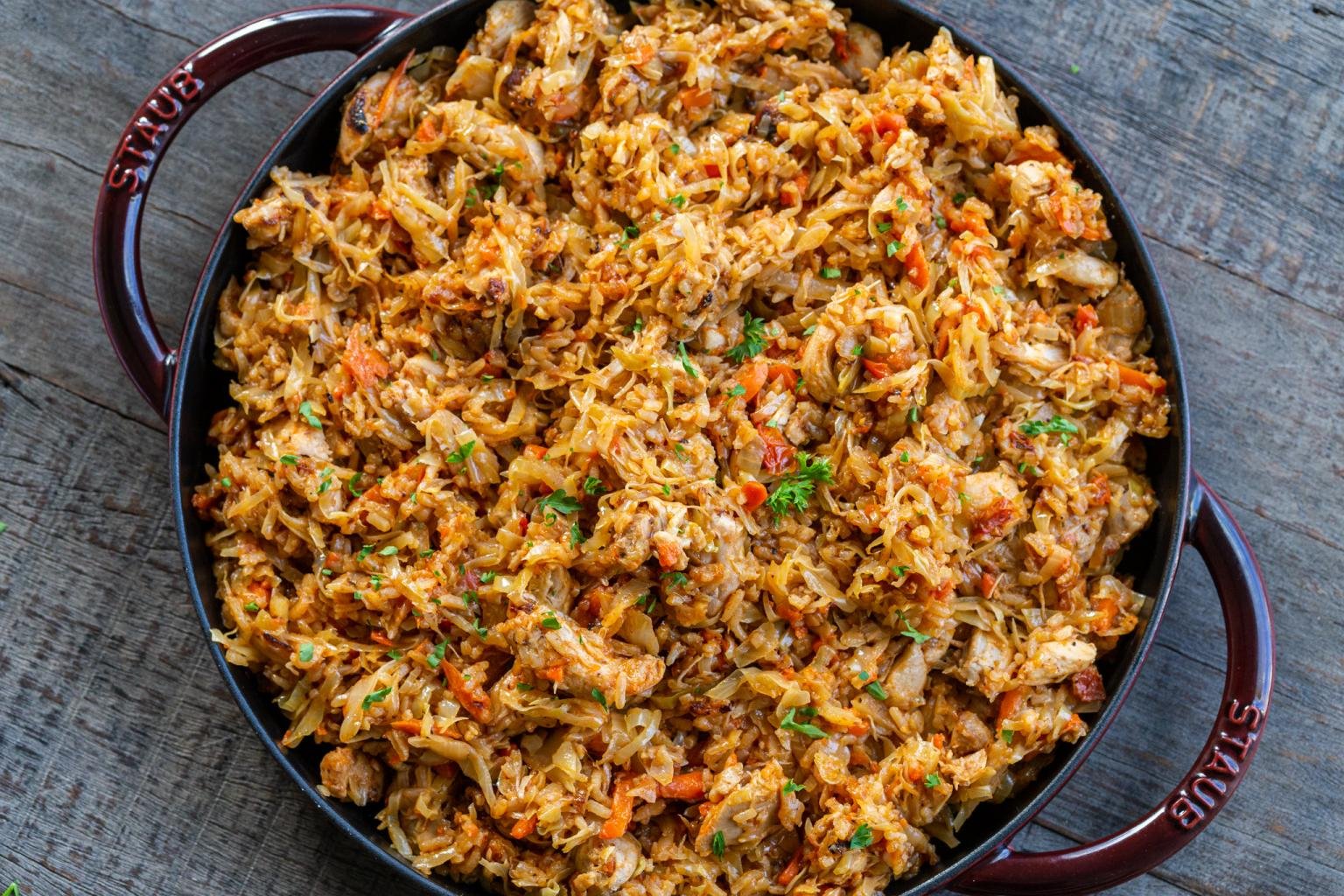 One Pan Braised Cabbage with Rice Momsdish