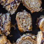 Pieces of Rolled Baklava.