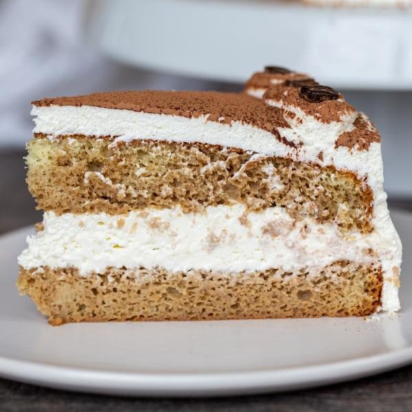 A slice of Tiramisu cake