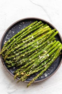 air fried asparagus on a plate
