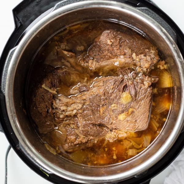 Beef inside an instant pot