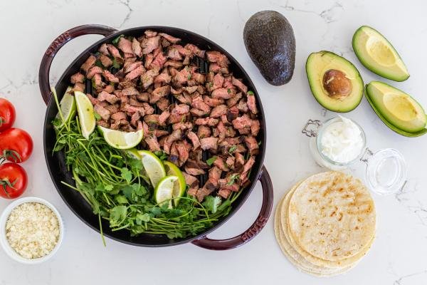 ingredients for carne asada street tacos