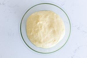 Brioche dough in a bowl