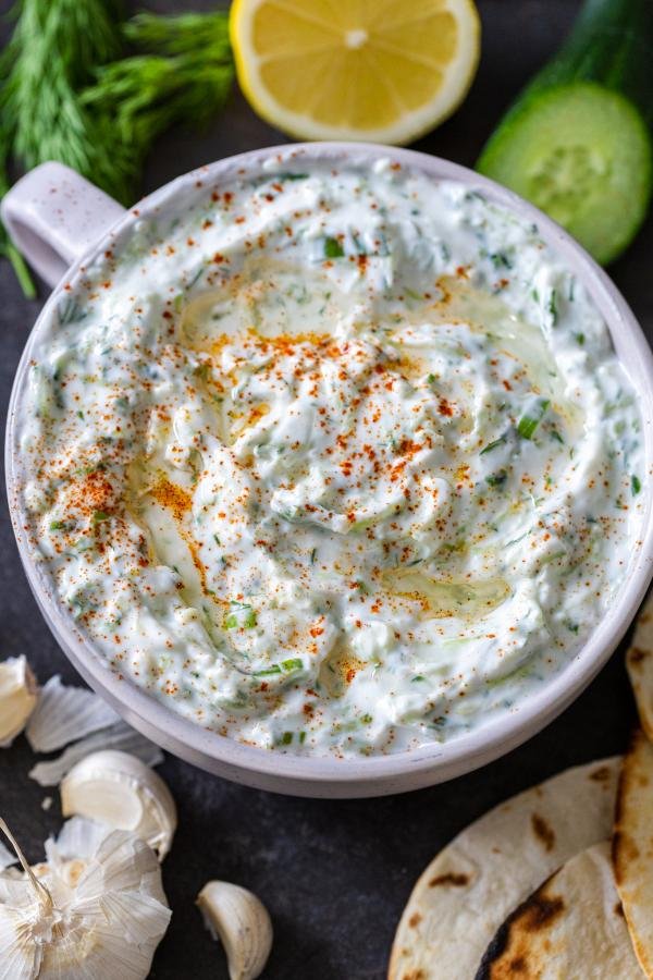 A bowl of Tzatziki sauce