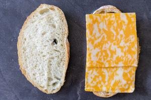 bread with slices of cheese