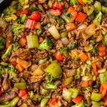 Hunan beef in a pan