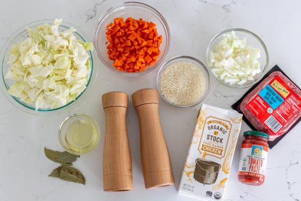 ingredients for cabbage rolls soup