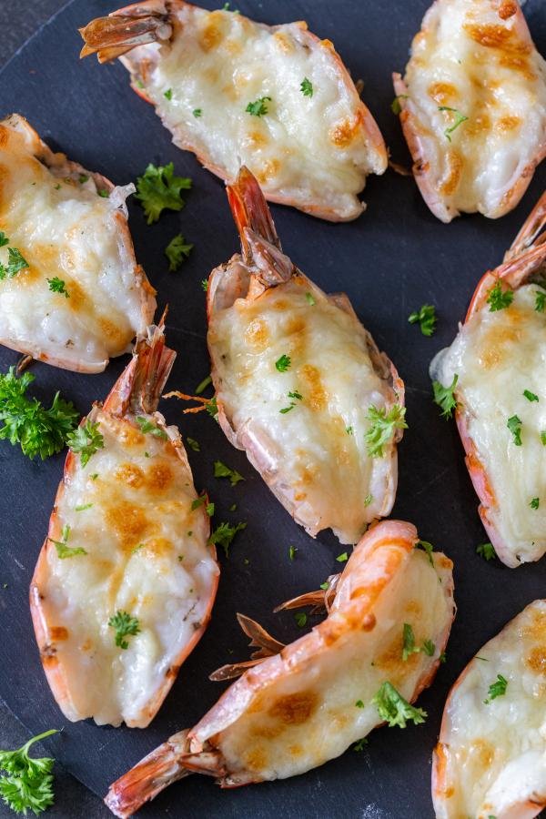 Cheesy Baked Tiger Shrimp Recipe - Momsdish