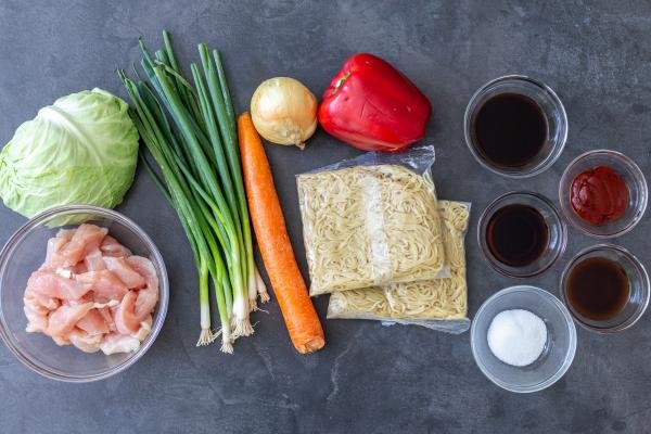 ingredients for Yakisoba