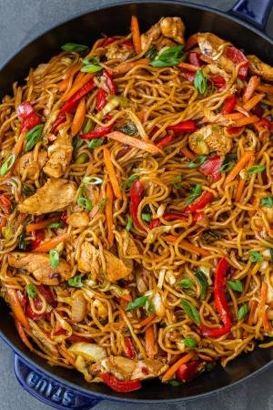 Yakisoba Noodles in a pan