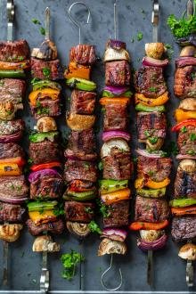 Shish Kabob with beef and veggies