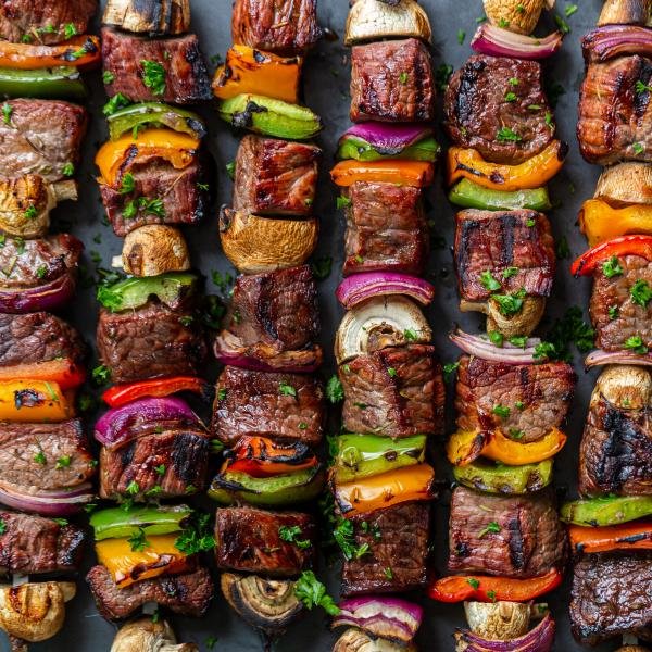 Shish Kabob with beef and veggies