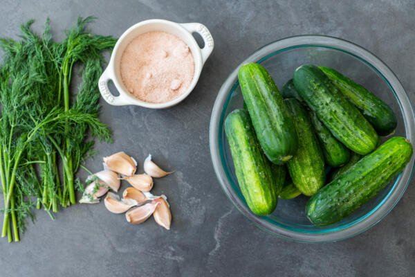 Ingredients for pickled cucumbers 