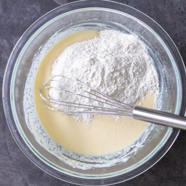 flour added to the butter milk mixture