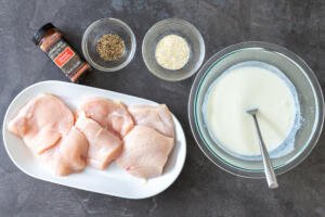 chicken pieces with spice and buttermilk