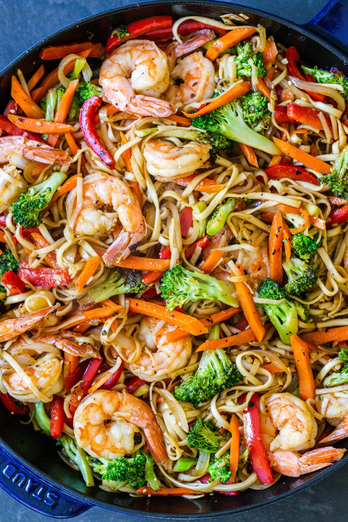 Easy Shrimp Lo Mein With Spaghetti Noodles