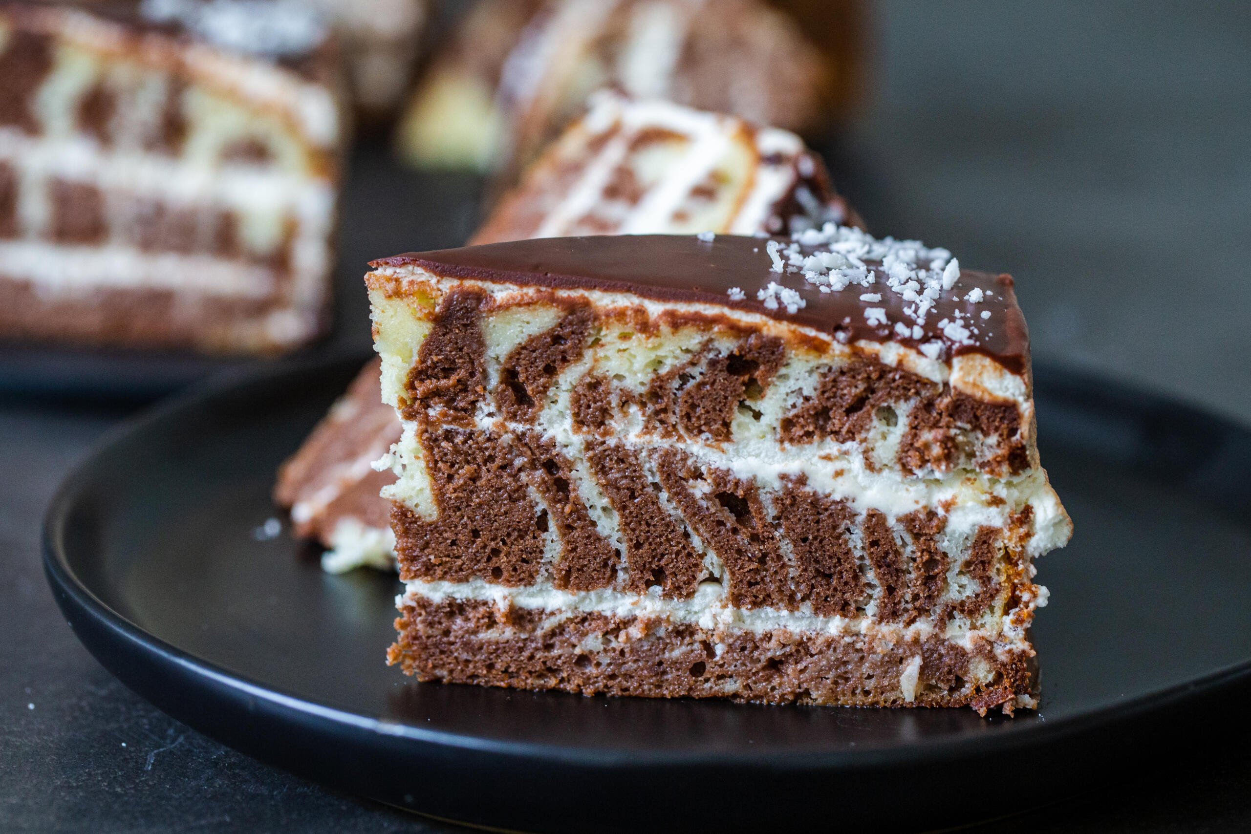 Chocolate & raspberry zebra cake recipe | BBC Good Food