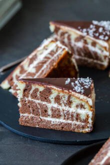 A slice of Zebra cake
