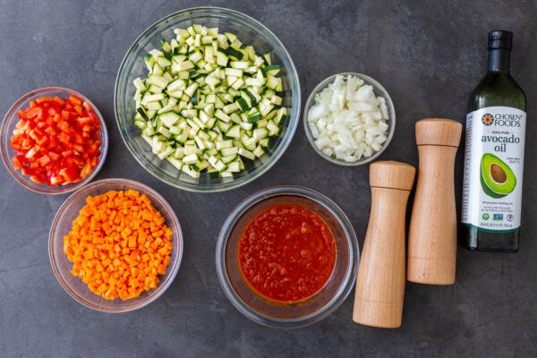 Ingredients for zucchini spread