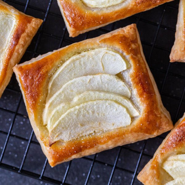 Apple tarts on a cooling rack