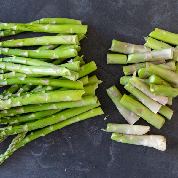 Asparagus with ends cut off