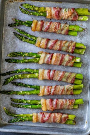 Baked Bacon wrapped Asparagus