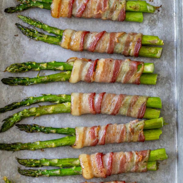 Baked Bacon wrapped Asparagus