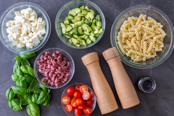 Ingredients for the Italian Pasta Salad