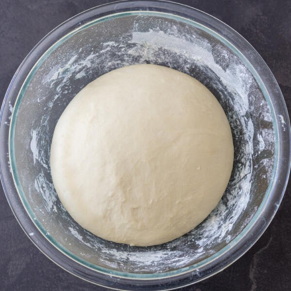Naan dough doubled in a size