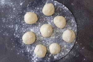 Naan bread dough pieces