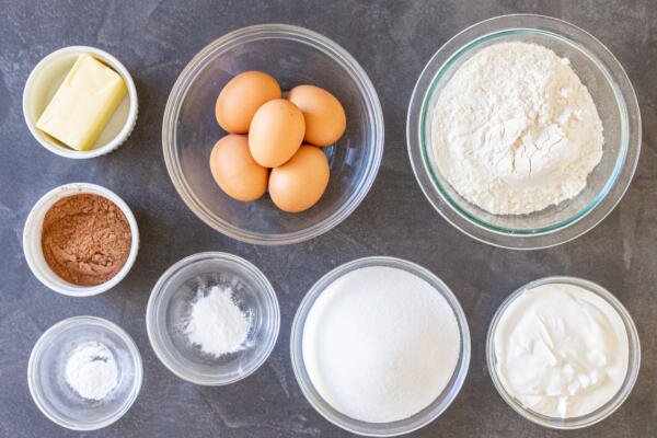 ingredients for the zebra cake