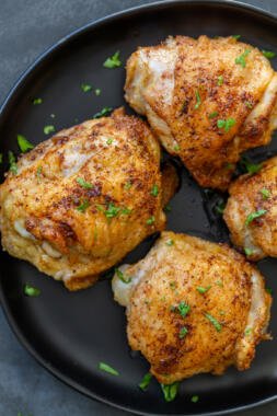Air Fryer Chicken Thighs on a plate