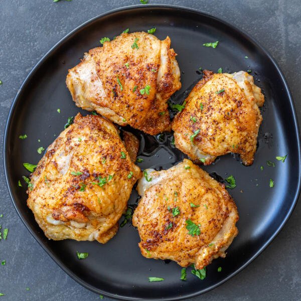 Air Fryer Chicken Thighs on a plate