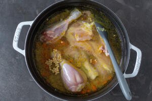 broth with chicken, broth and lentils
