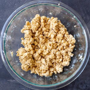 a bowl of oatmeal crips topping
