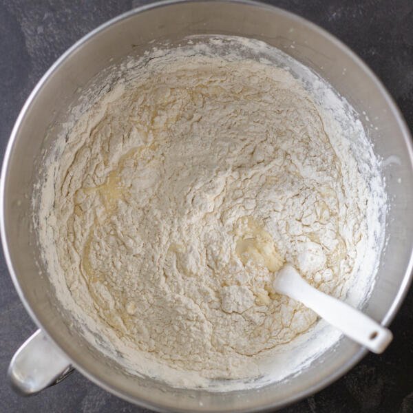 mixing bowl with dough for the pryaniki