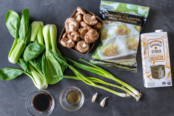 Ingredients for the wonton soup