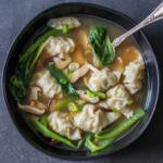 A bowl of wonton soup