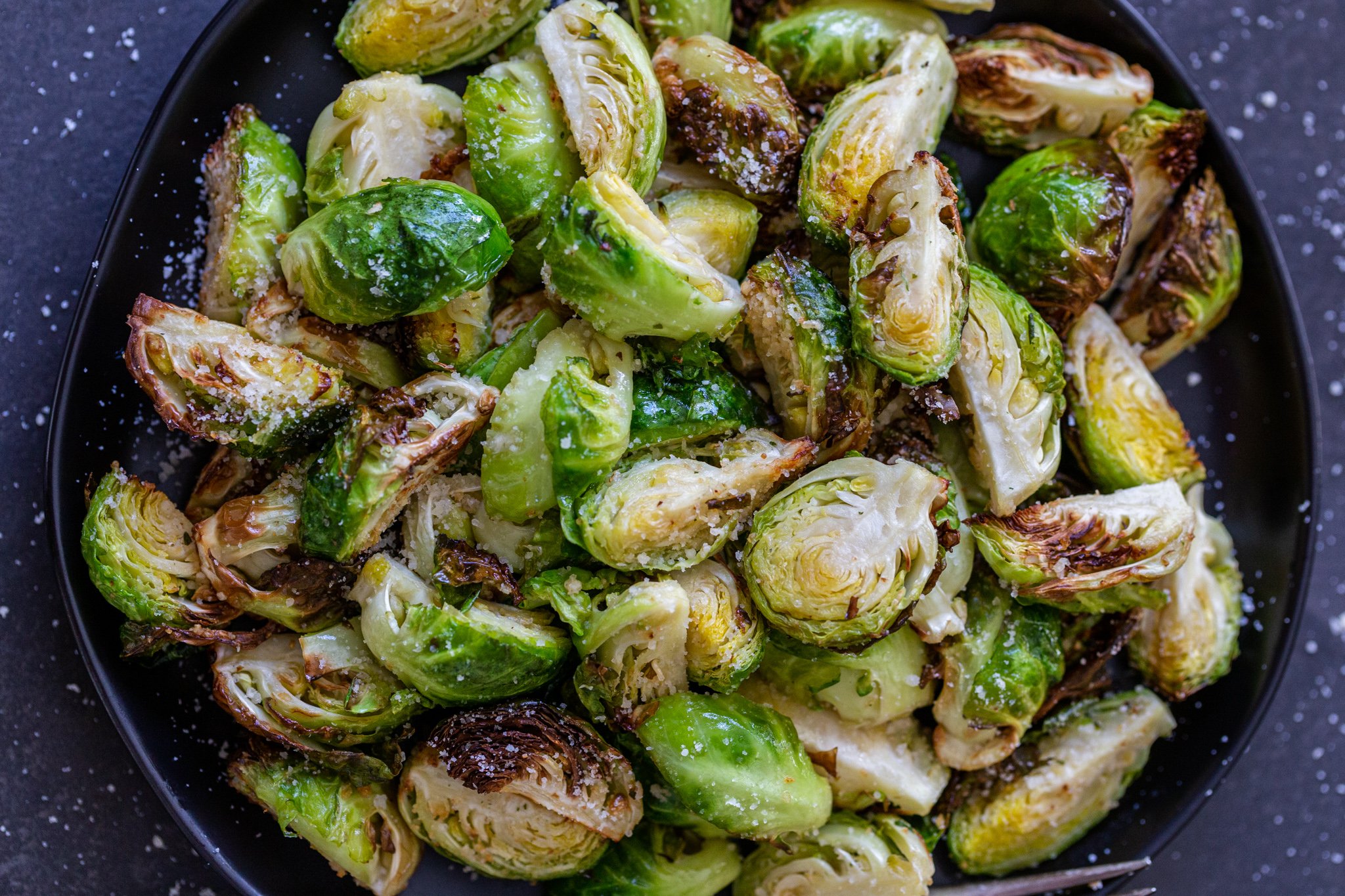 Crispy Parmesan Air Fryer Brussels Sprouts Momsdish