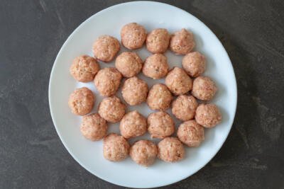 formed meatballs on a plate