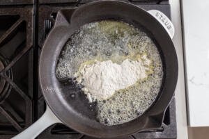 flour and butter on a skillet