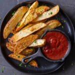 air fryer potato wedges on a plate