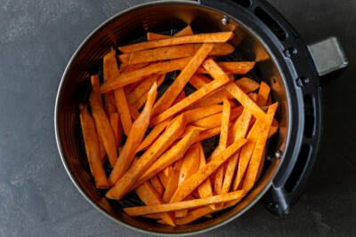 sweet potato fries in an air fryer