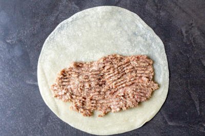 Tortilla filled with meat