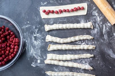 puff pastry filled with cherries
