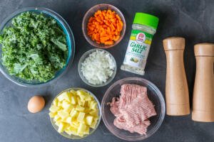 ingredients for kale meatball soup