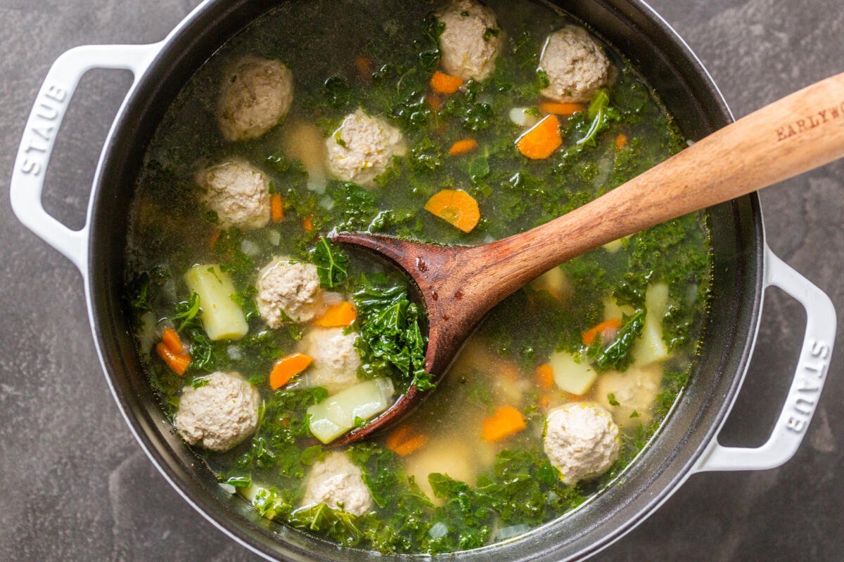 Meatball Kale Soup Recipe Momsdish