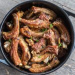 oven baked pork ribs in a pot