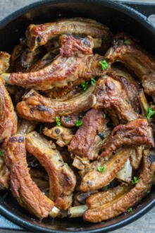 oven baked pork ribs in a pot