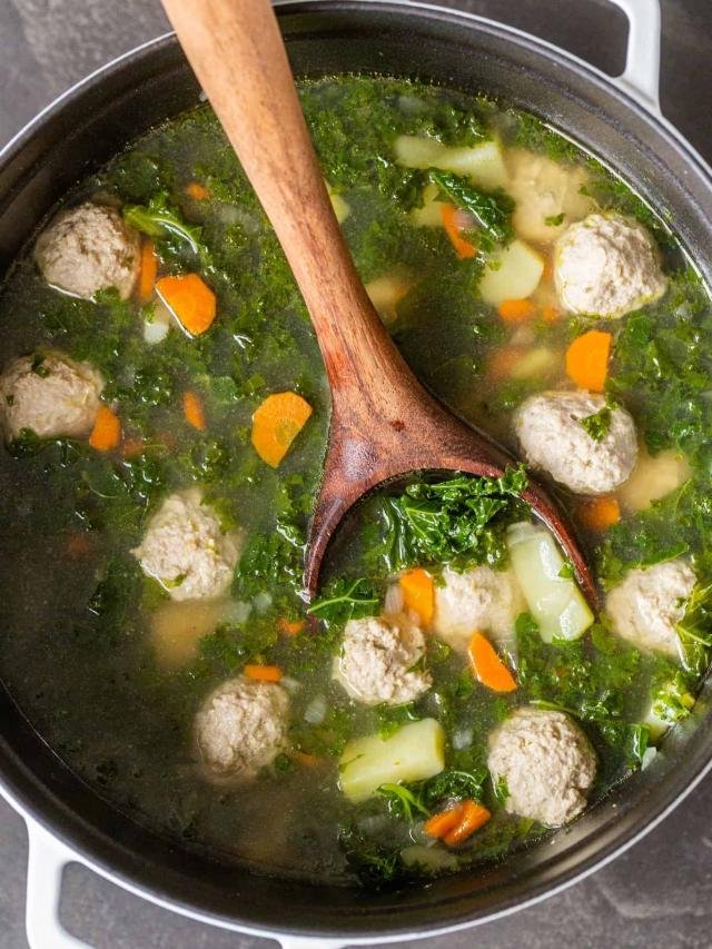 Meatball Kale Soup Recipe Story Momsdish